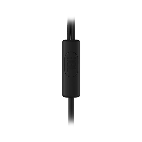 JBL C100SI Wired In Ear Headphones with Mic, JBL Pure Bass Sound, One Button Multi-function Remote, Angled Buds for Comfort fit (Black)