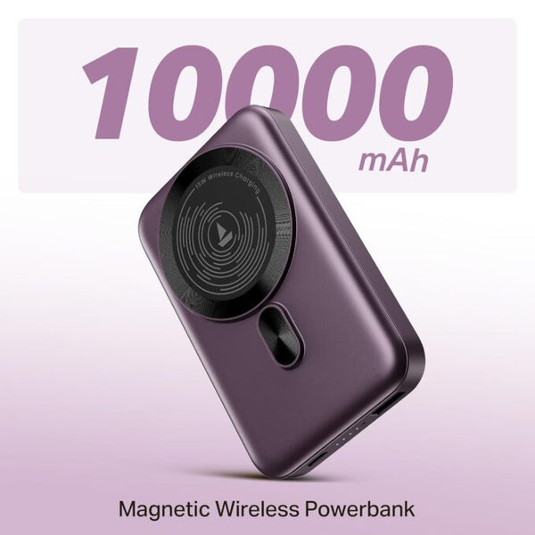 Boat EnergyShroom PB331 (Magsafe) 10000mAh Magnetic Wireless Powerbank, 15W Wireless & 22.5W Wired Charging for (iPhone 16, 15, 14, 13 & 12, Android & Other Qi Enabled Devices) (Purple)