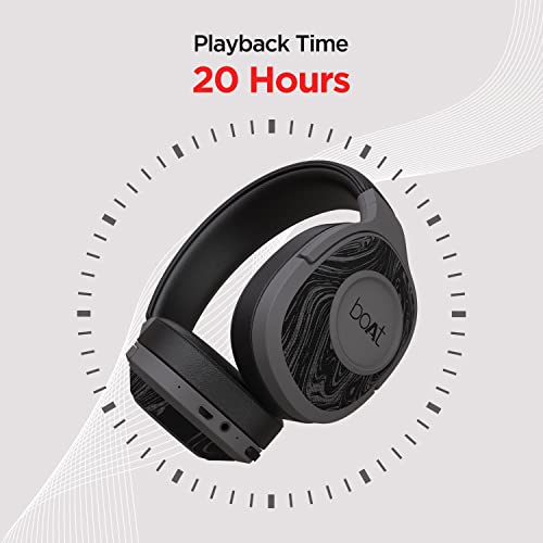 boAt Rockerz 550 Over Ear Bluetooth Headphones with Upto 20 Hours Playback, 50MM Drivers, Soft Padded Ear Cushions and Physical Noise Isolation