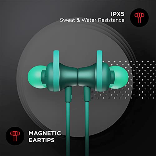 boAt Rockerz 245v2 in Ear Bluetooth Neckband with Upto 8 Hours Playback, 12mm Drivers, IPX5, Magnetic Eartips, Integrated Controls and Lightweight Design(Teal Green)