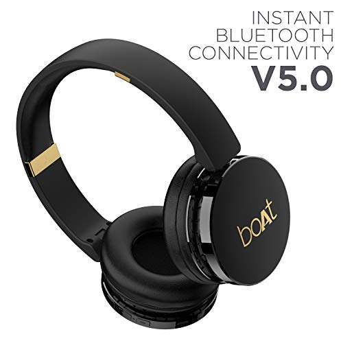 boAt Rockerz 370 Bluetooth Wireless On Ear Headphone with Mic (Buoyant Black)