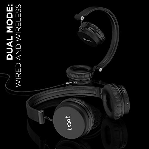 boAt Rockerz 400 Wireless Bluetooth On Ear Headphones with Mic (Carbon Black)