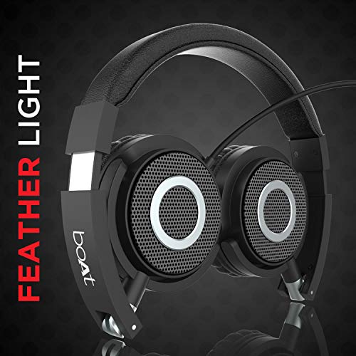 boAt Bassheads 900 Wired On Ear Headphones with Mic (Carbon Black)