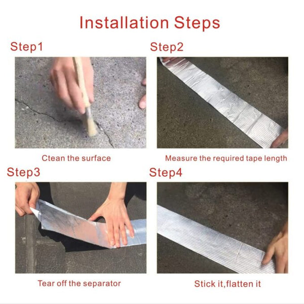 Waterproof Repair Tape for Pipe Leakage Roof Water Leakage Solution Aluminium Foil Tape Waterproof Adhesive Sealing Butyl Rubber Tape for Surface Crack (5M X 5CM)