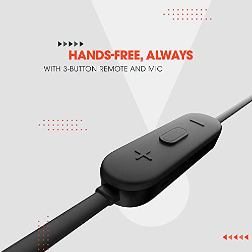 JBL Tune 215BT, 16 Hrs Playtime with Quick Charge, in Ear Bluetooth Wireless Earphones with Mic, 12.5mm Premium Earbuds with Pure Bass, BT 5.0, Dual Pairing, Type C & Voice Assistant Support (Black)