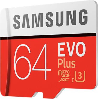 Samsung EVO Plus 64GB Micro SD XC Class 10 100 MB/s Memory Card [ Free AKG Head Phone ]