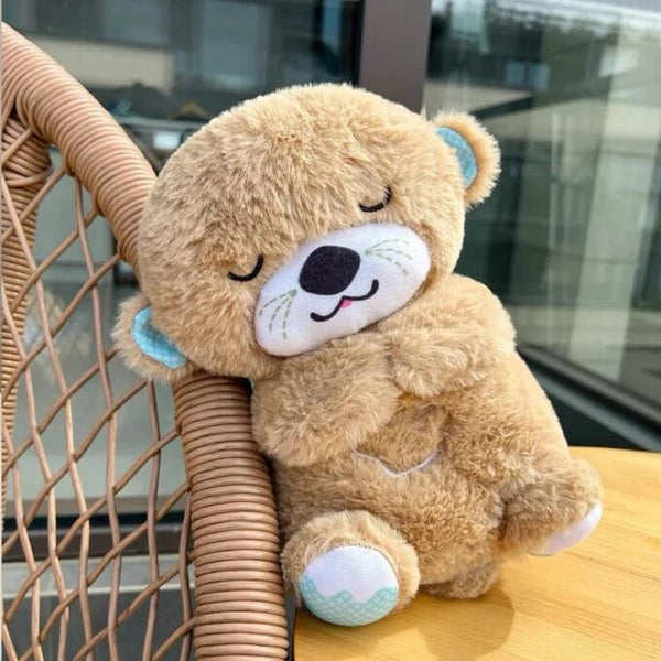 Baby Sound Light Bear Soothe Breathing, Sensory Details Music Lights Rhythmic Breathing Motion Musical for Children to Relax and Sleep Baby Toy Plush Best Gift for Kids