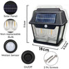 Outdoor Solar Interaction 2 LED Wall Lamp with Motion Sensor Wireless Auto Chargeable Dusk to Dawn Exterior Lamps for Front Porch and Garden (Warm Light,)