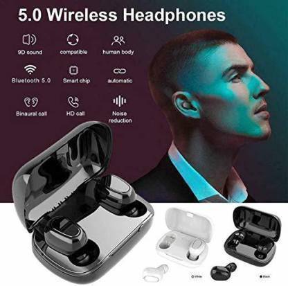 TWS- i 21 - Bluetooth Headset(Black, True Wireless)