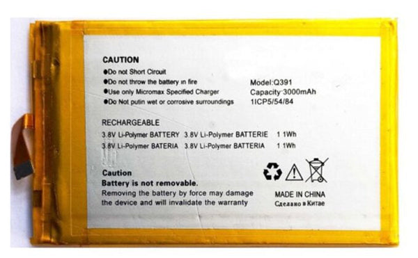 Original Compatible Battery For Micromax Doodle 4 / Q3913000mAh Genuine Battery