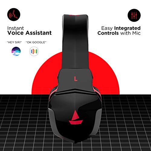 boAt Rockerz 510 Over Ear Bluetooth Headphones with Upto 20 Hours Playback, 50MM Drivers, Padded Ear Cushions and Dual Modes(Raging Red)
