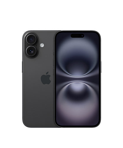 Apple iPhone 16 Black front and back view