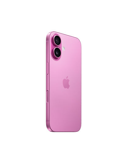 Apple iPhone 16 Pink angled rear view