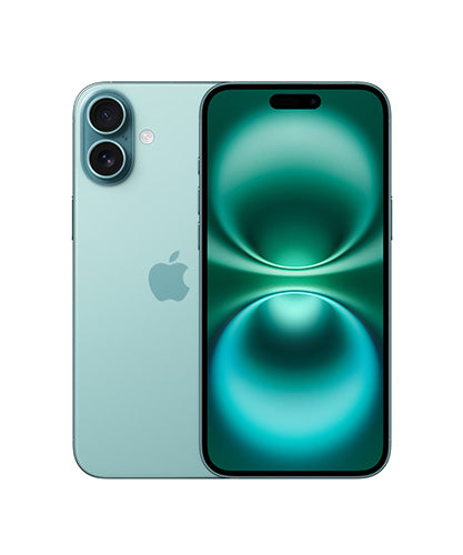 Apple iPhone 16 Plus Teal front and back product view