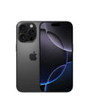 Apple iPhone 16 Pro Black Titanium front and back product view