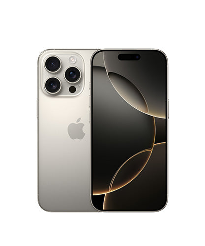 Apple iPhone 16 Pro Natural Titanium front and back product view