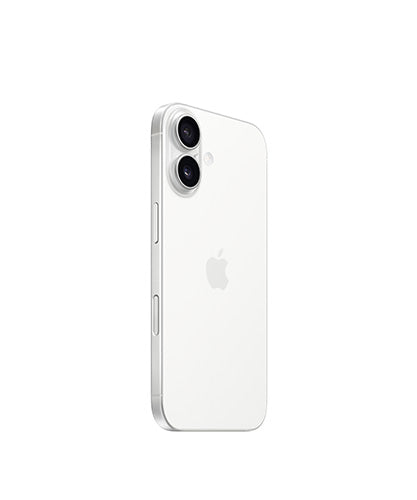 Apple iPhone 16 White angled rear view