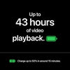 Apple iPhone 18 Pro Max battery performance graphic highlighting up to 43 hours of video playback for long-lasting entertainment, streaming and everyday smartphone use.