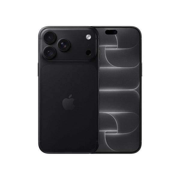 Apple iPhone 18 Pro Max in black colour shown from the front and back with a premium dark finish, large display and advanced triple rear camera system.