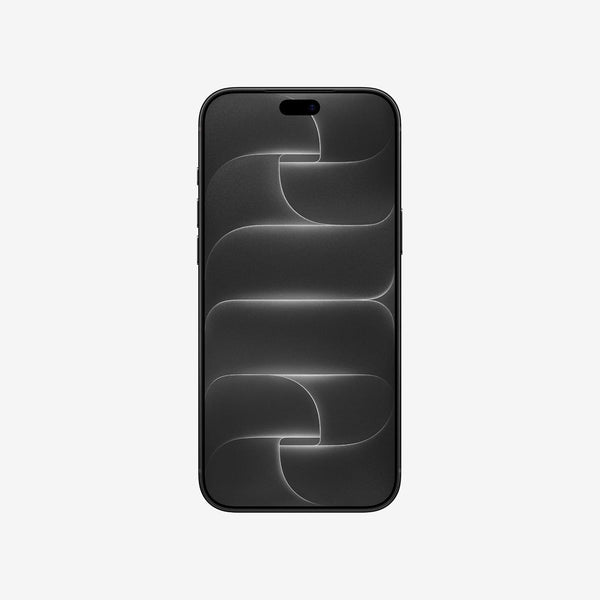 Front view of Apple iPhone 18 Pro Max black model showing its large high-quality display, slim bezel design, Dynamic Island and premium modern smartphone appearance.