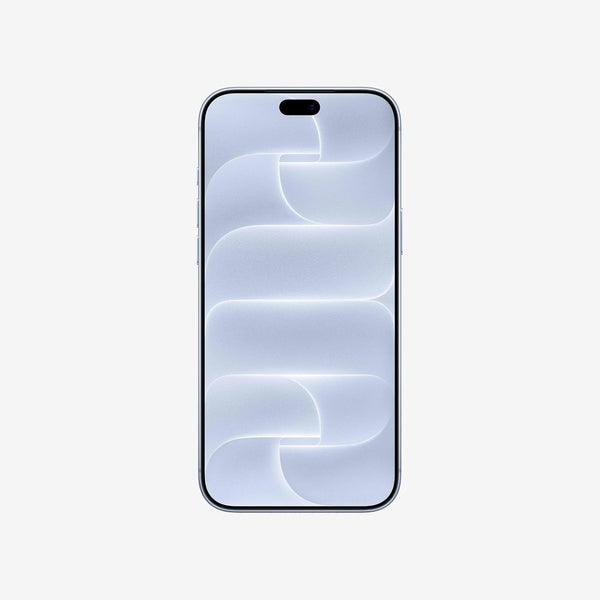 Front display view of Apple iPhone 18 Pro Max in light blue colour with slim bezels, Dynamic Island, large immersive screen and premium smartphone design.