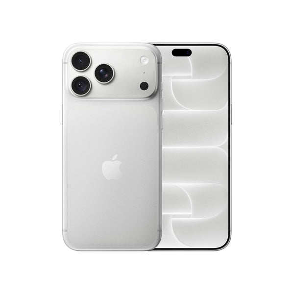 Apple iPhone 18 Pro Max in silver finish shown from front and rear, highlighting its premium body design, large display and professional triple camera setup on the back.