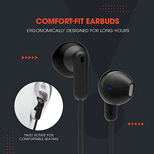 JBL Tune 215BT, 16 Hrs Playtime with Quick Charge, in Ear Bluetooth Wireless Earphones with Mic, 12.5mm Premium Earbuds with Pure Bass, BT 5.0, Dual Pairing, Type C & Voice Assistant Support (Black)