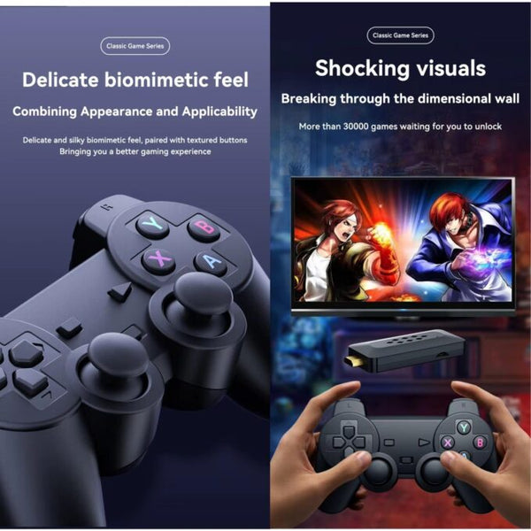 M33 3D Gaming Stick Video Game Console 4k high-Definition TV Output Built-in 30000+Games (64 gb)