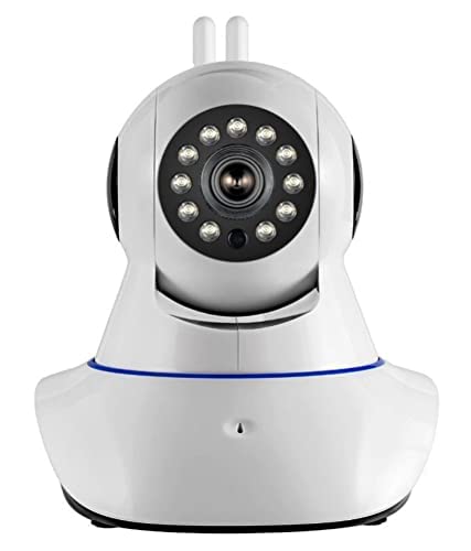 Upgraded V380 Pro HD Smart WiFi Wireless Double Antenna IP CCTV Security Camera with 2 Way Audio, Night Vision (White)