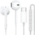 For iPhone 15 to 17 Series Type-C HandsFree Earphone Wired with Microphone & Noise Cancelling in-Ear Headset Earbuds for iPhone 15 / 16 / 17 - Plus/ Pro/ Pro Max Only- [White]