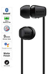 Sony WI-C200 Wireless Headphones with 15 Hrs Battery Life, Quick Charge, Magnetic Earbuds for Tangle Free Carrying, BT ver 5.0,Work from home, In-Ear Bluetooth Headset with mic for phone calls (Black)