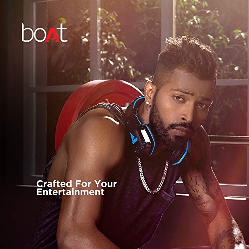 boAt Rockerz 510 Over Ear Bluetooth Headphones with Upto 20 Hours Playback, 50MM Drivers, Padded Ear Cushions and Dual Modes(Furious Blue)