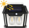Outdoor Solar Interaction 2 LED Wall Lamp with Motion Sensor Wireless Auto Chargeable Dusk to Dawn Exterior Lamps for Front Porch and Garden (Warm Light,)
