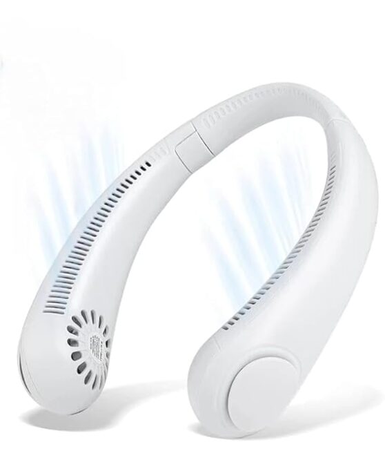 Hanging Neck Fan - 3 Adjustable Gears - Power Button & Fan Speed Selection | Type C USB Port Input | Dual Motor Hands-Free Cooling