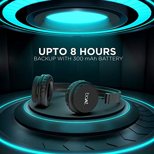 boAt Rockerz 400 Wireless Bluetooth On Ear Headphones with Mic (Carbon Black)
