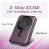 Boat EnergyShroom PB331 (Magsafe) 10000mAh Magnetic Wireless Powerbank, 15W Wireless & 22.5W Wired Charging for (iPhone 16, 15, 14, 13 & 12, Android & Other Qi Enabled Devices) (Purple)
