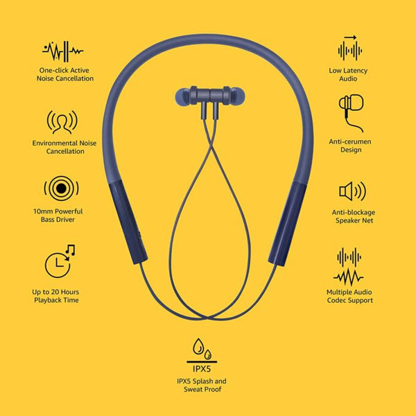 MI Pro Bluetooth Wireless in Ear Earphones with Mic (Blue) [ 6 Months Warranty ]