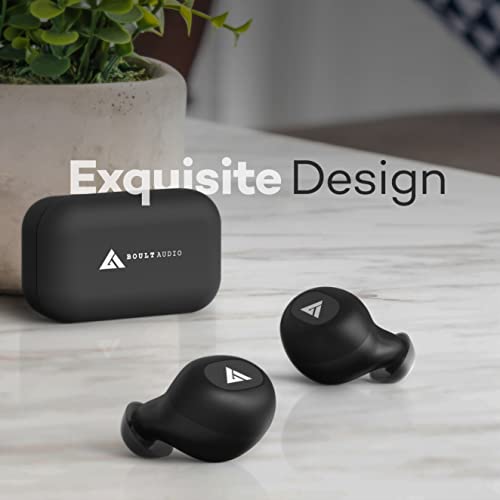 Boult Audio AirBass PowerBuds TWS Earbuds with 120 Hours Total Playtime, Inbuilt Powerbank, Type-C Fast Charging and IPX7 Fully Waterproof (Black