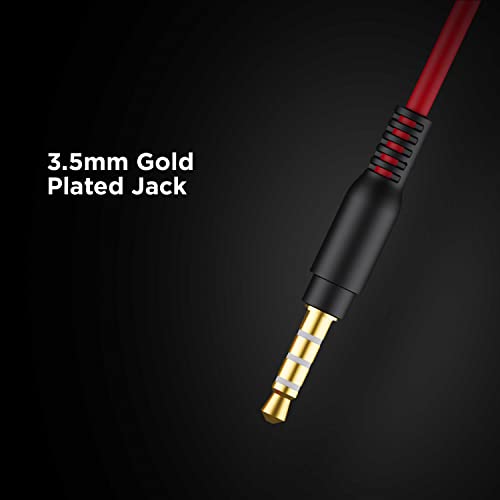 boAt BassHeads 950v2 Wired Over Ear Headphones with Mic, with 40mm Audio Drivers, Soft Ear-Cushion, Lightweight Build, 3.5mm Jack and with mic(Raging Black)