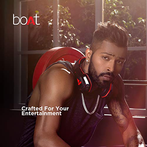 boAt Rockerz 510 Over Ear Bluetooth Headphones with Upto 20 Hours Playback, 50MM Drivers, Padded Ear Cushions and Dual Modes(Raging Red)