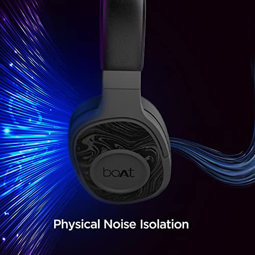 boAt Rockerz 550 Over Ear Bluetooth Headphones with Upto 20 Hours Playback, 50MM Drivers, Soft Padded Ear Cushions and Physical Noise Isolation