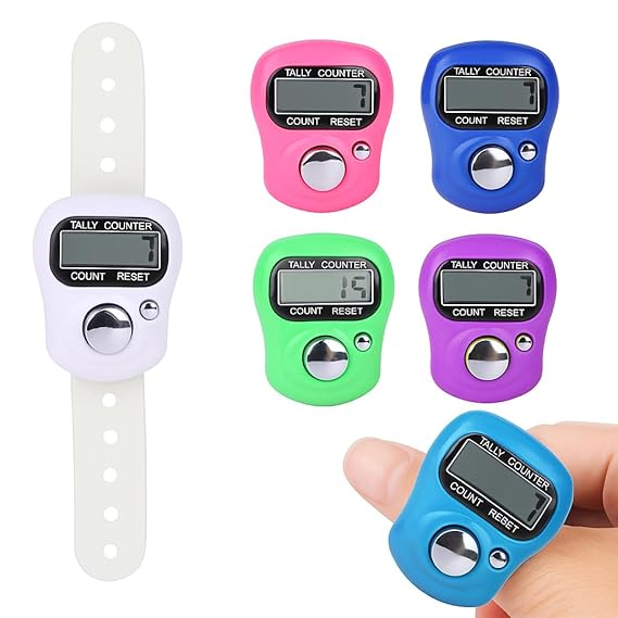 Naam Jap Counter | Mini Digital Tally Counter Finger Ring | Electronic Chanting Count Machine for Mantra Jap, Meditation, Prayer & Cricket Umpire | Digital Counting Device (Color May Vary)