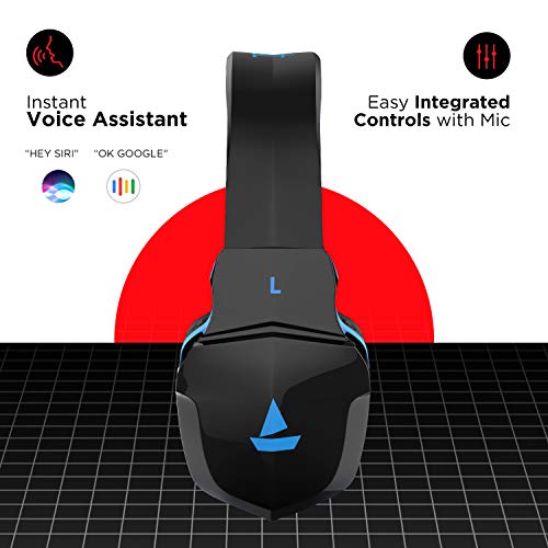 boAt Rockerz 510 Over Ear Bluetooth Headphones with Upto 20 Hours Playback, 50MM Drivers, Padded Ear Cushions and Dual Modes(Furious Blue)