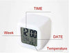 7 Colour Changing LED Digital Alarm Clock Table Watch with Date Time Temperature for Office Bedroom Multicolor