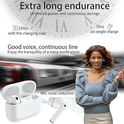 Ear Pods Pro 2 TWS Earbuds with Active Noise Cancelling | Bluetooth 5.3 | Hi-Fi Stereo Sound | ENC Calling | Touch Control | USB-C Fast Charging | Compatible with Android & iPhone