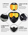 Bike Riding Goggle Mask Anti Scratch UV Protective Open Face & Eyewear Windproof Dirt Shield Adjustable Strap Soft Foam Padded Detachable for Cycling Bike Off Road Racing Riding Unisex