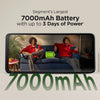 Moto G06 Power 4G 7000mAh battery feature graphic showing video playback and up to three days of power for entertainment and everyday usage.