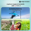 Motorola Edge 70 Fusion 5G photography graphic demonstrating AI-powered action shots, portrait enhancement and Pantone-validated colours