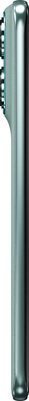 Slim side profile of Motorola Edge 70 Fusion 5G in Pantone Blue Surf showing its curved frame and side buttons