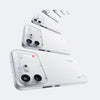 Multiple front, rear and side views of the Nothing Phone (4b) 5G in White, highlighting its smooth unibody and transparent camera design